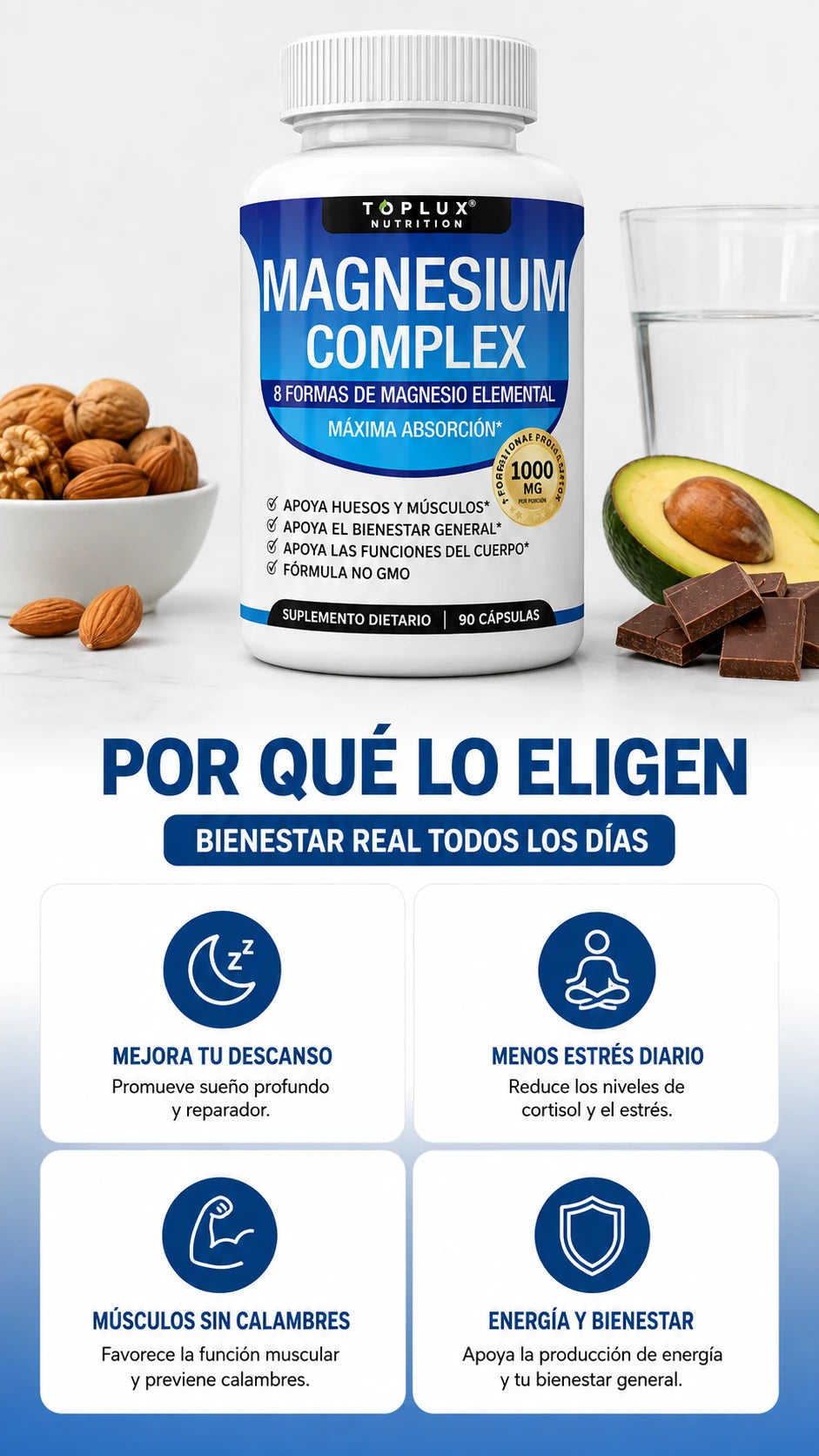 Toplux Magnesium Complex 8 en 1 | Complejo de Magnesio